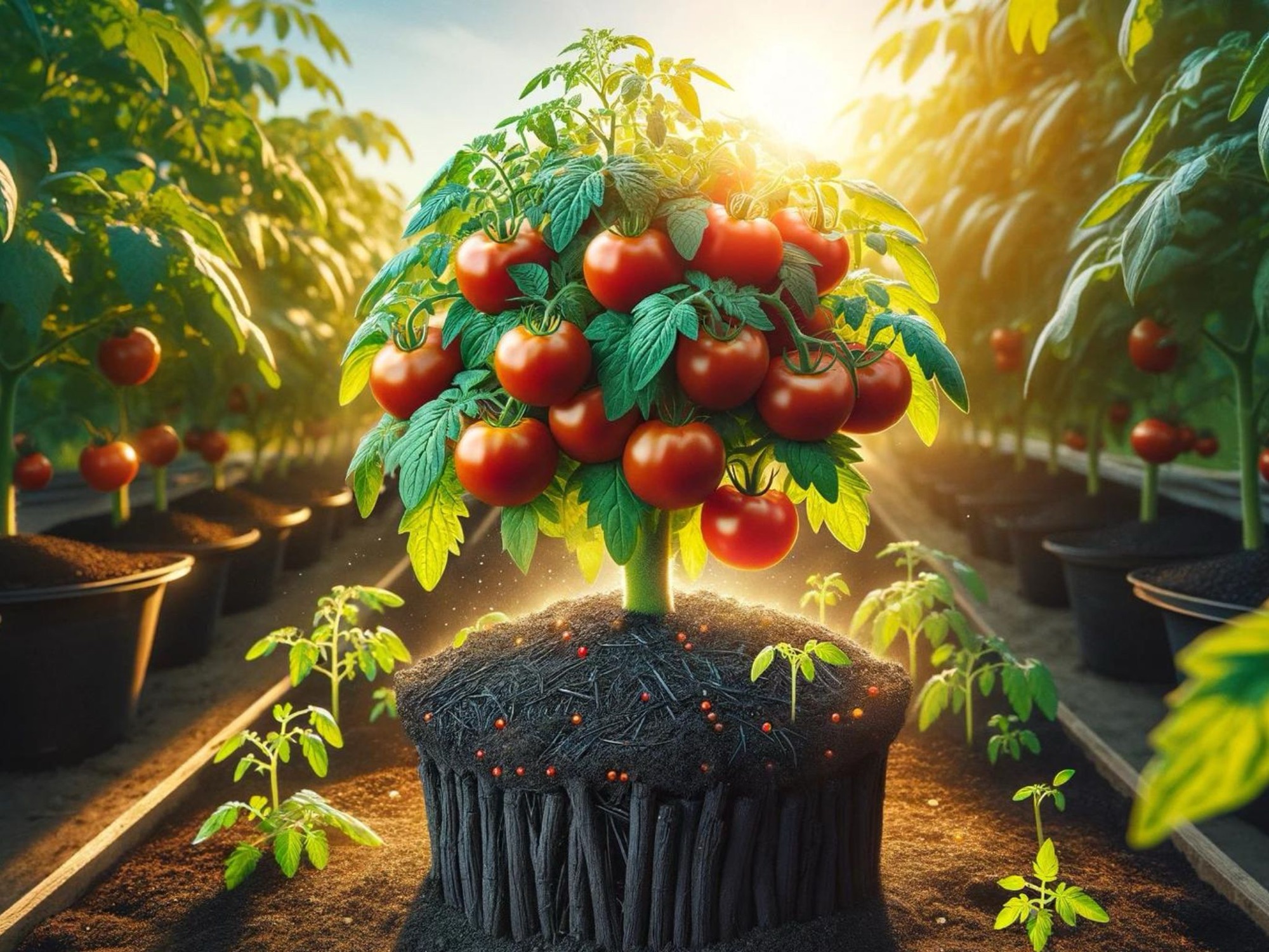 Boosting Tomato Resilience to Water Stress with Biochar and Chitosan