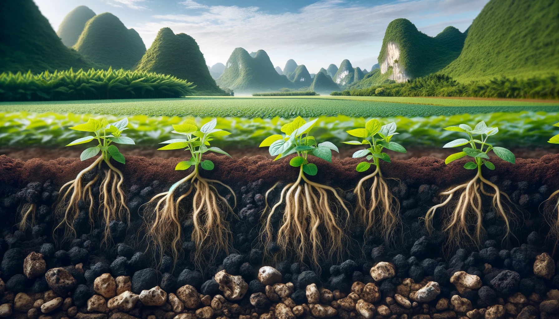 Enhancing Lime Soil with Calcium Alginate-Biochar Composite