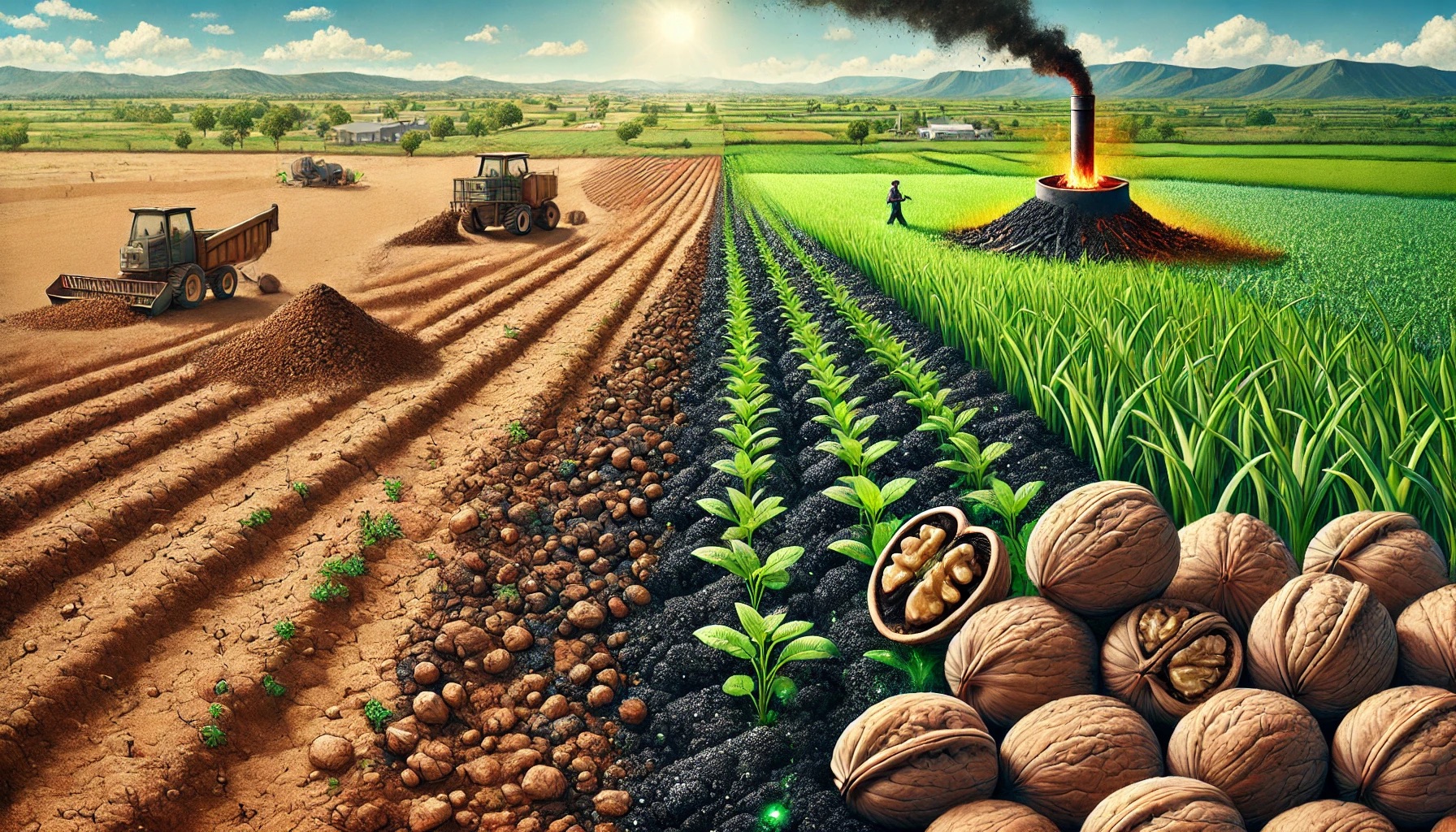 Walnut Shell Biochar: A Sustainable Solution for Enhancing Sandy Soil Water Retention