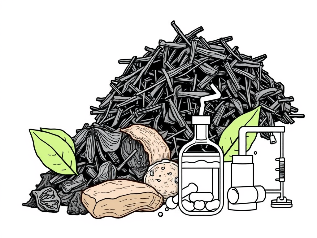 Adsorption Capacity of Biochar for Tetracycline Peaks at 637.71 mg/g with Sulfuric Acid and 700∘C Pyrolysis