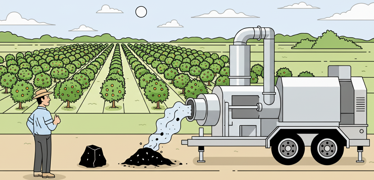 Florida Citrus Farmers Trial Mobile Biochar Production to Improve Soil and Reduce Emissions