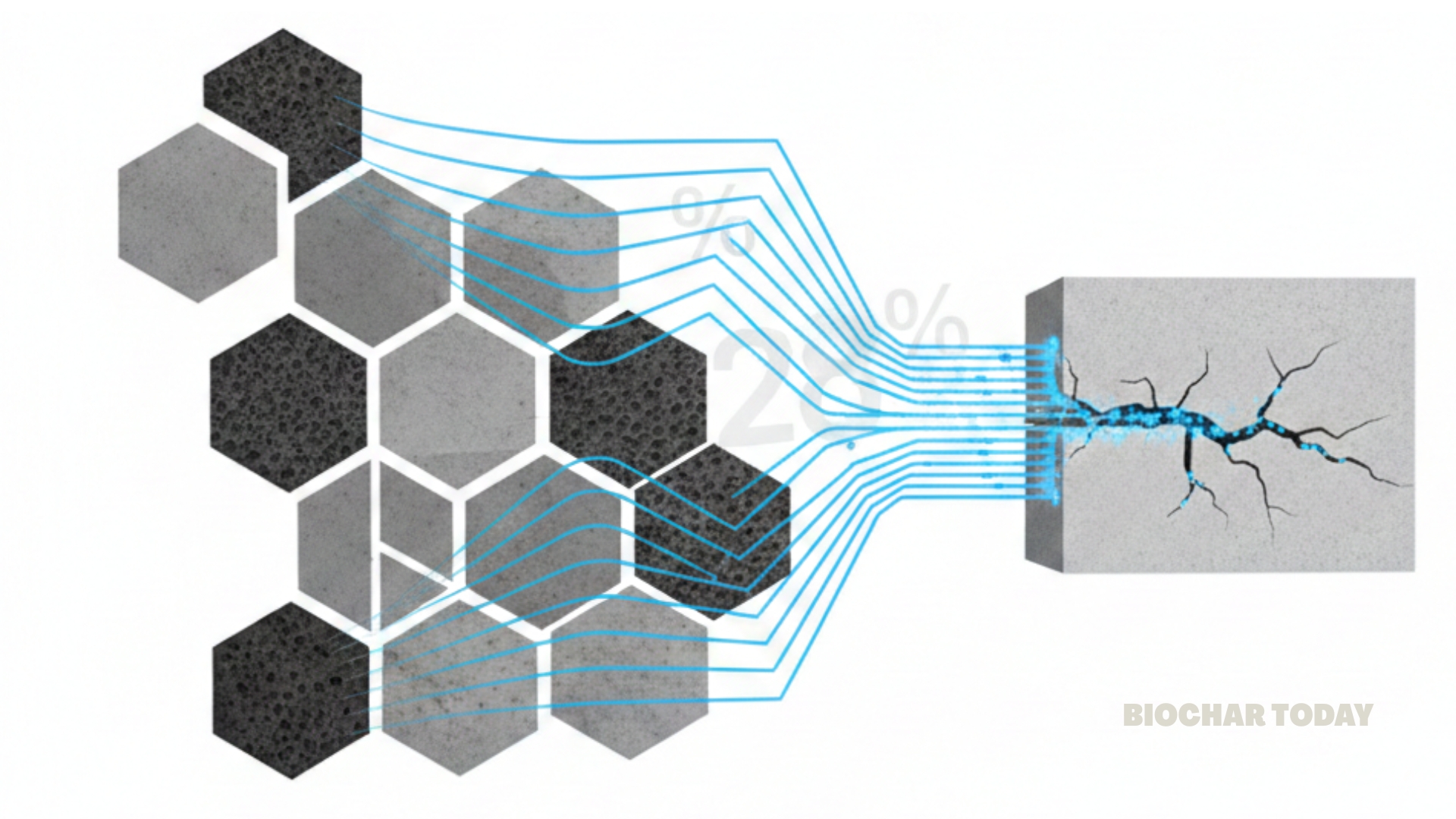 Biochar Integration Enhances Cement Conductivity by 28 Percent and Repairs Cracks up to 0.8 Millimeters