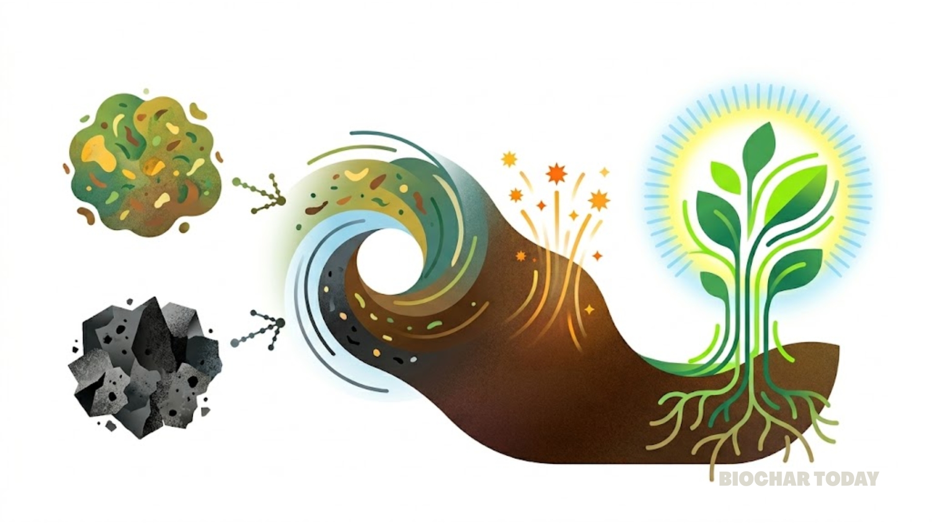 Incorporating Sewage Sludge Biochar into Food Waste Compost Increases Essential Phosphorus Levels by Nearly Three Times and Enhances Crop Photosynthetic Health