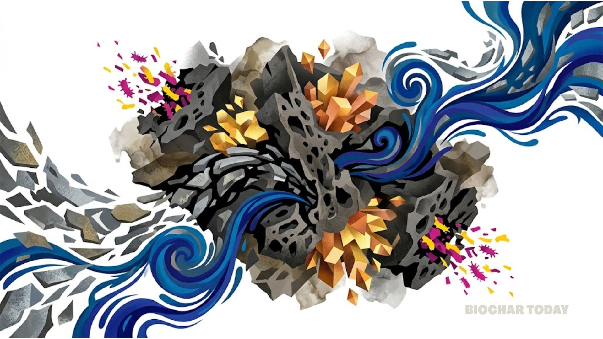 Banana Rachis Biochar Impregnated with Zinc Compounds Increases Lead and Brilliant Blue Dye Adsorption While Eliminating Waterborne Bacteria
