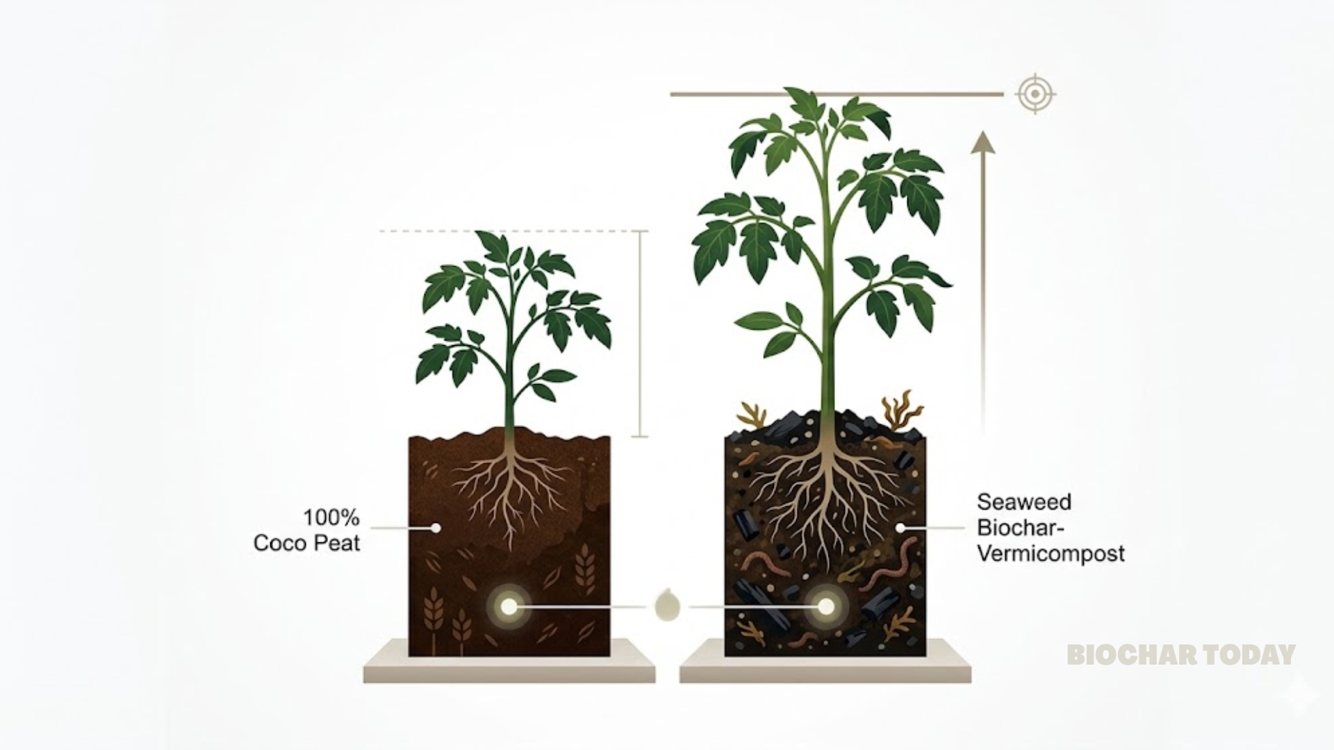 Substituting 100% Coco Peat for Seaweed Biochar-Vermicompost Raises Tomato Seedling Heights to 13.69 Centimeters Under Fertilized Conditions