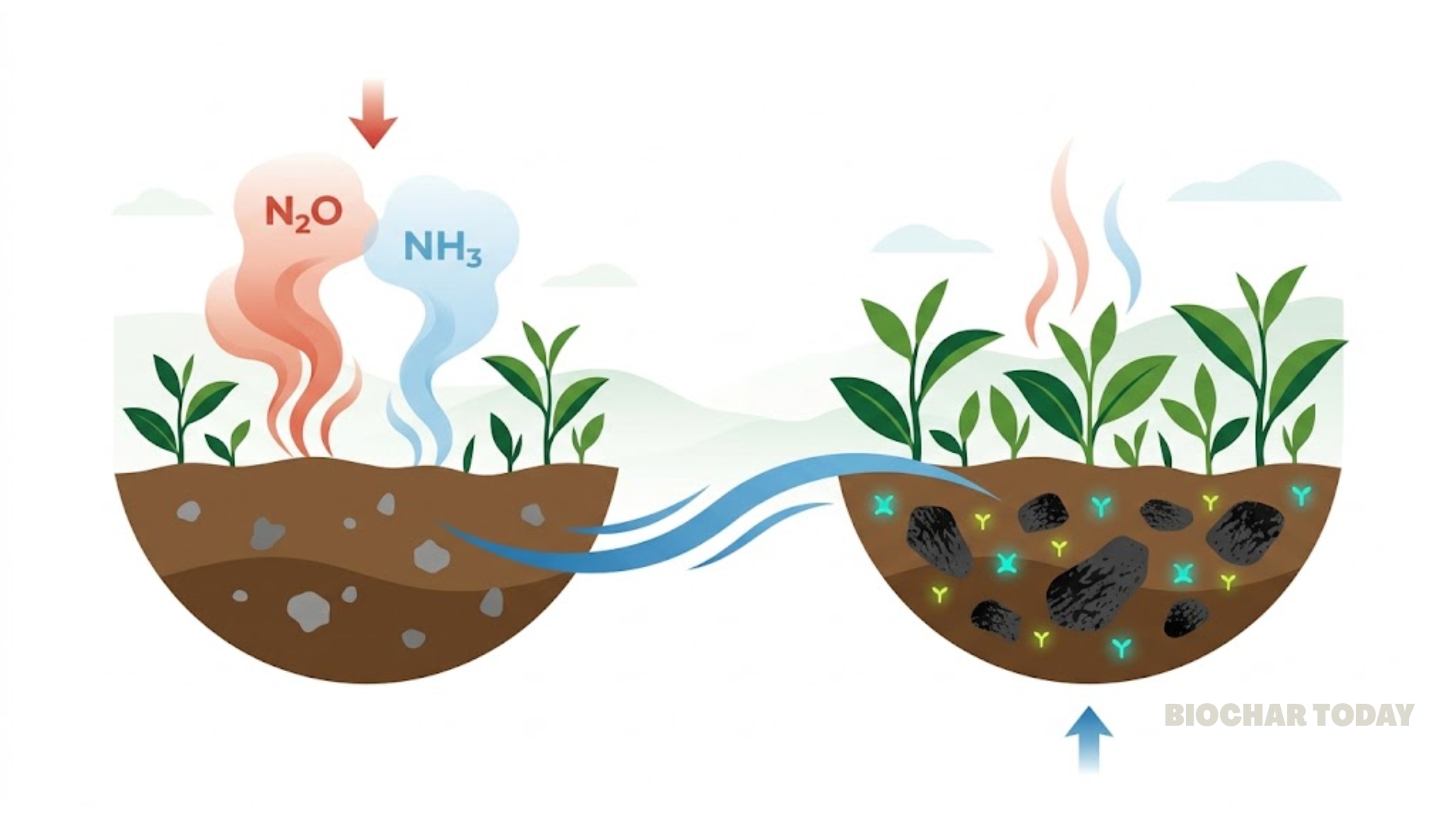 Simultaneous Use of Nitrogen Inhibitors and Straw Biochar Minimizes Nitrous Oxide by 47% and Ammonia Emissions by 28% in Subtropical Tea Ecosystems
